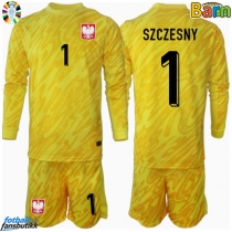 Polen Wojciech Szczesny #1 Keeper Hjemmedraktsett Barn EM 2024 Langermet (+ Korte bukser)